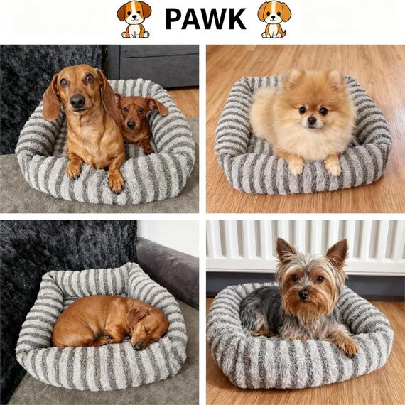Pawk Hundebett große Hunde, XXL Hundebett Waschbar abnehmbar mit Erhöhte Ränder, rutschfeste Hundekorb mit bequemem Kaninchenwolle-Bezug, 91 x 69 x 20 cm