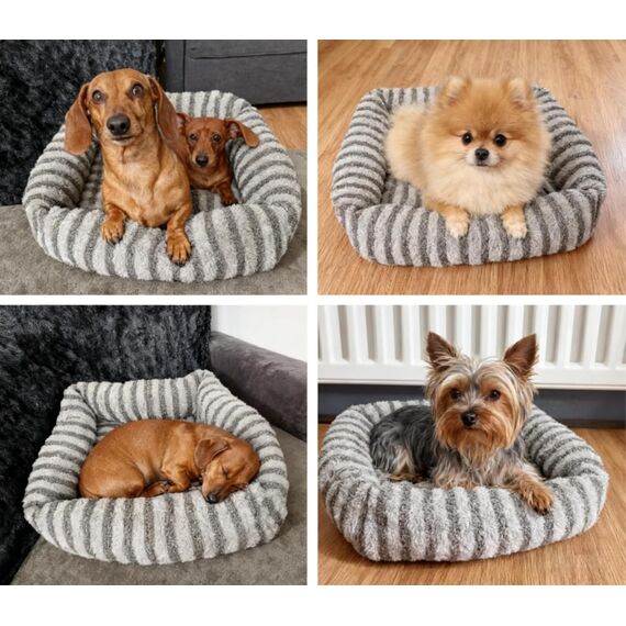 Pawk Hundebett große Hunde, Hundebett Waschbar abnehmbar mit Erhöhte Ränder, rutschfeste Hundekorb mit bequemem Kaninchenwolle-Bezug, 91 x 69 x 20 cm