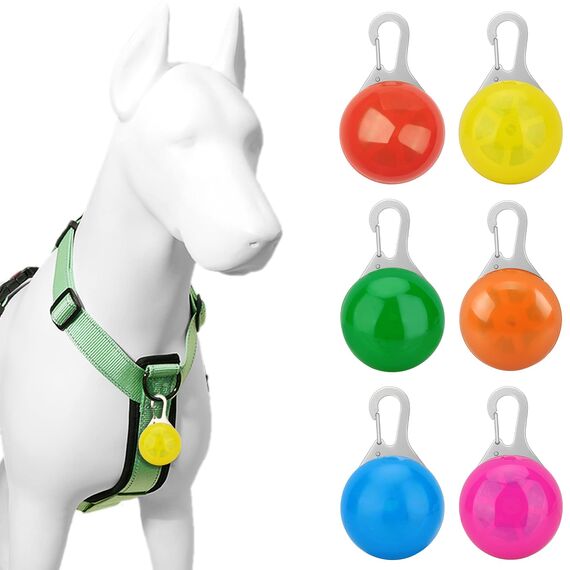 Homeet 6 Stück Hunde Sicherheits Blinklicht Clip-On LED Leuchtanhänger Haustier Leuchthalsband mit 3 Blinkmodis Sicherheitslicht für Hund Sicherheit