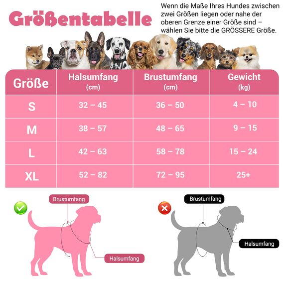 Funfox Hundegeschirr Mittelgroße Hunde, Anti Zug Brustgeschirr Verstellbares Geschirr Hund mit Griff Reflektorstreifen, No Pull Geschirr Hund für Kleine Mittlere Grosse Dog Harness Mosaik Rosa L