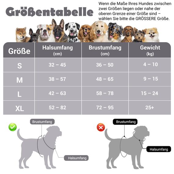 Funfox Hundegeschirr Mittelgroße Hunde, Anti Zug Brustgeschirr Verstellbares Geschirr Hund mit Griff Reflektorstreifen, No Pull Geschirr Hund für Kleine Mittlere Grosse Dog Harness Mistig Grau L