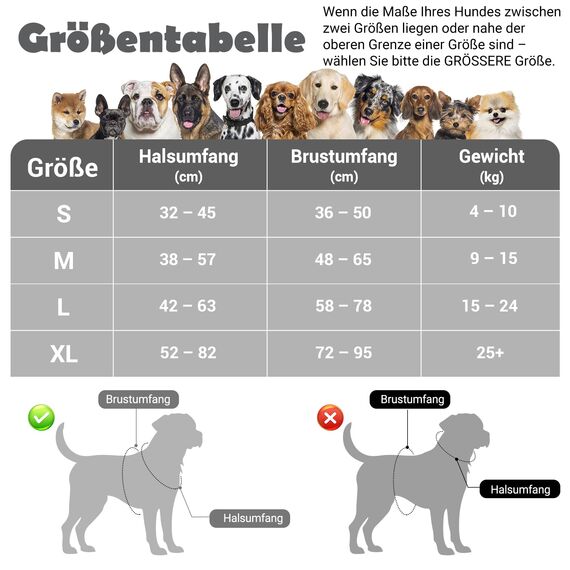 Funfox Hundegeschirr Mittelgroße Hunde, Anti Zug Brustgeschirr Verstellbares Geschirr Hund mit Griff Reflektorstreifen, No Pull Geschirr Hund für Kleine Mittlere Grosse Dog Harness Grau L