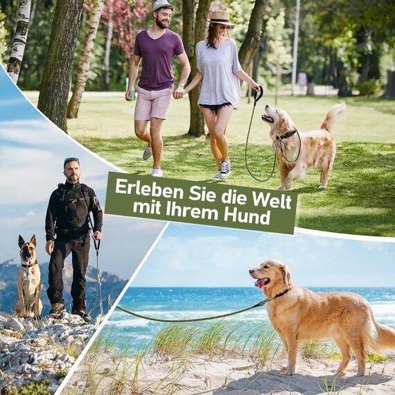 X XBEN Schleppleine, 3M 5M 6M 9M 10M 15M 20M 25M 30M Starke Hundeleine mit Bequemen Gepolsterter Griff, Trainingsleine Laufleine für Welpen Kleine Mittlere Große Hunde,Abschließbarer Karabine