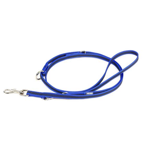 IDC Color & Gray verstellbare Leine mit Doppelkarabiner, 14 mm x 2,2 m, Blau-Grau
