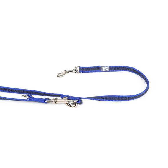 IDC Color & Gray verstellbare Leine mit Doppelkarabiner, 14 mm x 2,2 m, Blau-Grau