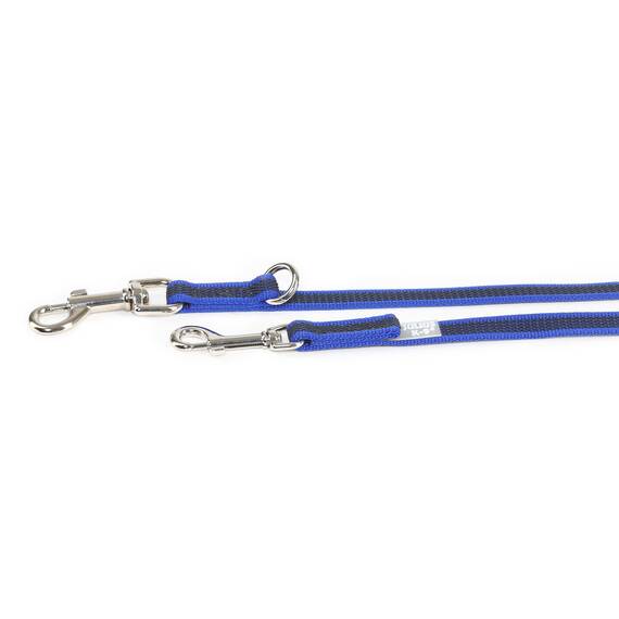 IDC Color & Gray verstellbare Leine mit Doppelkarabiner, 14 mm x 2,2 m, Blau-Grau