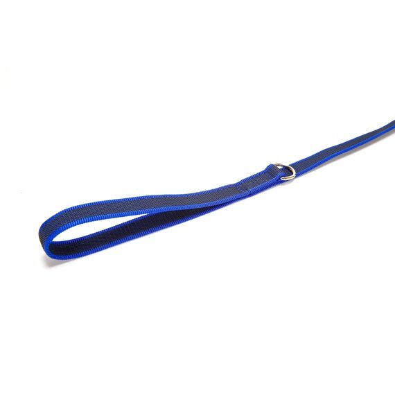IDC Color & Gray gumierte Leine, 20 mm x 2 m mit Schlaufe und D-Ring, Blau-Grau