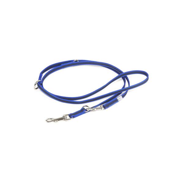 IDC Color & Gray verstellbare Leine mit Doppelkarabiner, 14 mm x 2,2 m, Blau-Grau