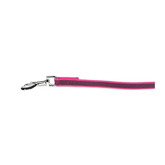 IDC Color & Gray gumierte Leine, 14 mm x 1,2 m mit Schlaufe, Pink-Grau