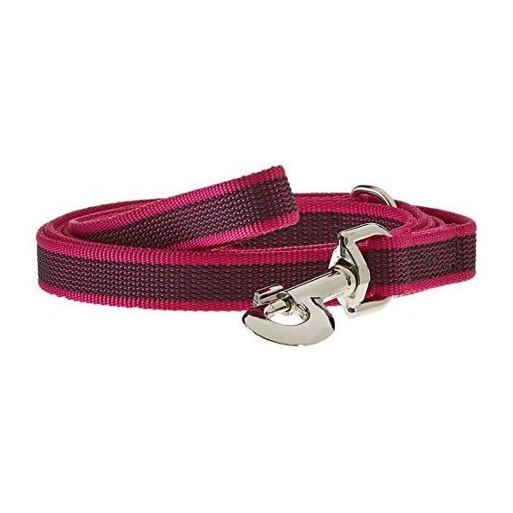 IDC Color & Gray gumierte Leine, 20 mm x 2 m mit Schlaufe und D-Ring, Pink-Grau