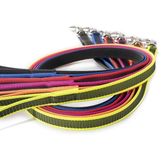 IDC Color & Gray gumierte Leine, 20 mm x 1,2 m mit Schlaufe und O-Ring, Rot-Grau
