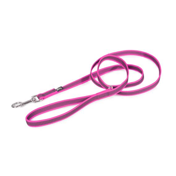 IDC Color & Gray gumierte Leine, 20 mm x 1,8 m mit Schlaufe und D-Ring, Pink-Grau
