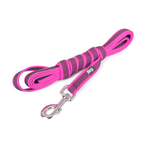 IDC Color & Gray gumierte Leine, 20 mm x 3 m mit Schlaufe, Pink-Grau