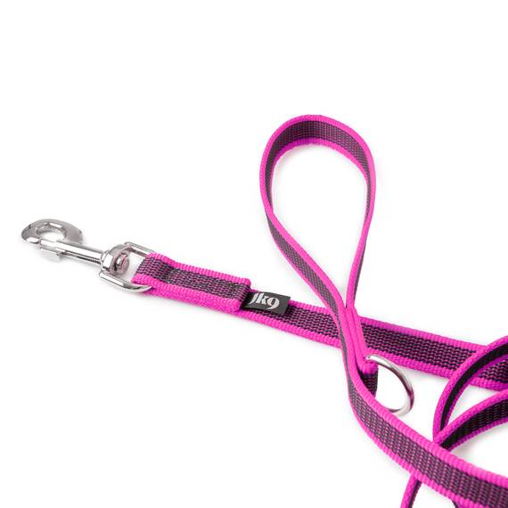 IDC Color & Gray gumierte Leine, 20 mm x 1,8 m mit Schlaufe und D-Ring, Pink-Grau