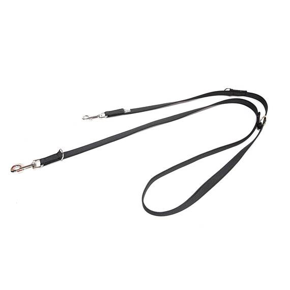 IDC Color & Gray verstellbare Leine mit Doppelkarabiner, 20 mm x 2,2 m, Schwarz-Grau