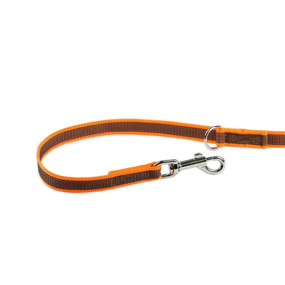 IDC Color & Gray verstellbare Leine mit Doppelkarabiner, 20 mm x 2,2 m, Orange-Grau