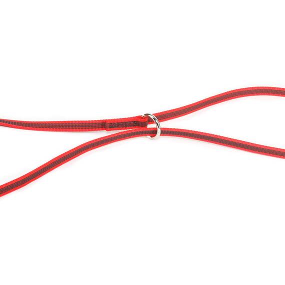 IDC Color & Gray verstellbare Leine mit Doppelkarabiner, 14 mm x 2,2 m, Rot-Grau