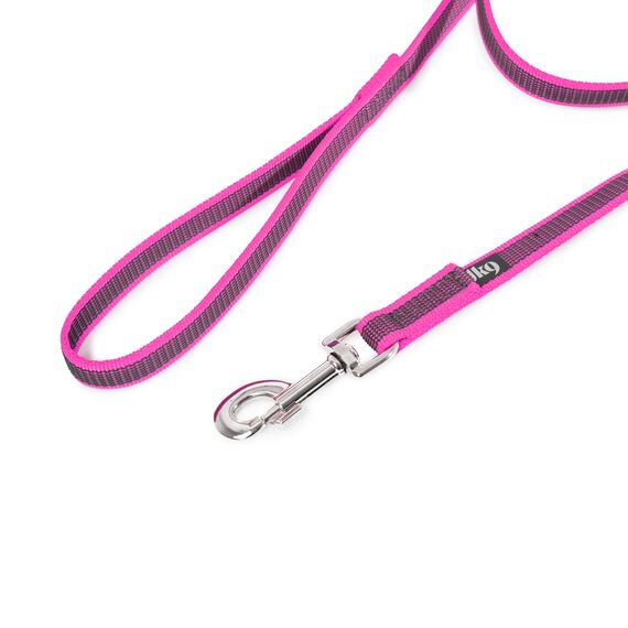 IDC Color & Gray gumierte Leine, 20 mm x 1,2 m mit Schlaufe, Pink-Grau