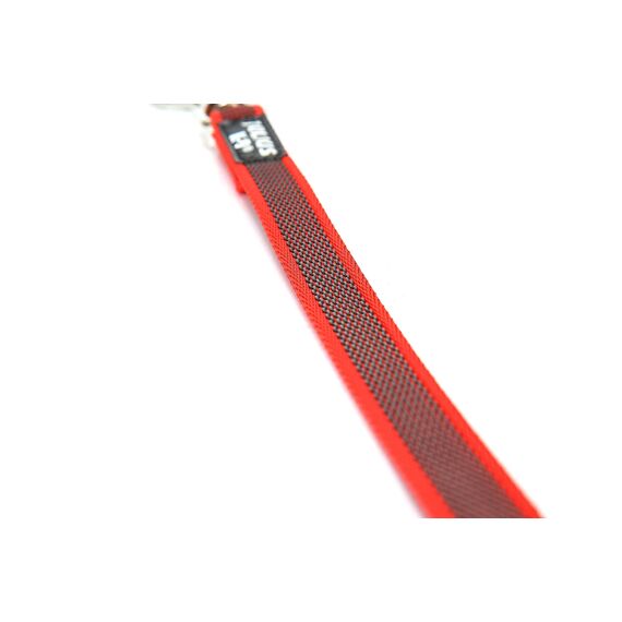 IDC Color & Gray gumierte Leine, 20 mm x 1,8 m mit Schlaufe und D-Ring, Rot-Grau