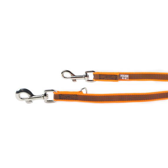 IDC Color & Gray verstellbare Leine mit Doppelkarabiner, 20 mm x 2,2 m, Orange-Grau