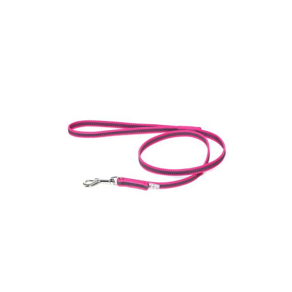 IDC Color & Gray gumierte Leine, 14 mm x 1 m mit Schlaufe, Pink-Grau