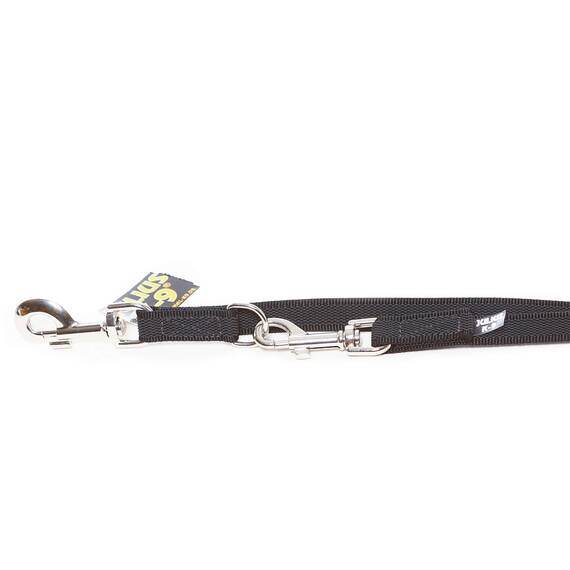 IDC Color & Gray verstellbare Leine mit Doppelkarabiner, 20 mm x 2,2 m, Schwarz-Grau