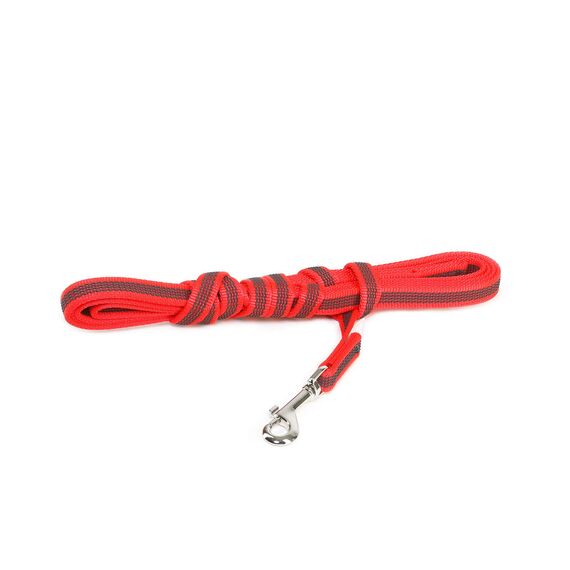IDC Color & Gray gumierte Leine, 14 mm x 3 m mit Schlaufe, Rot-Grau