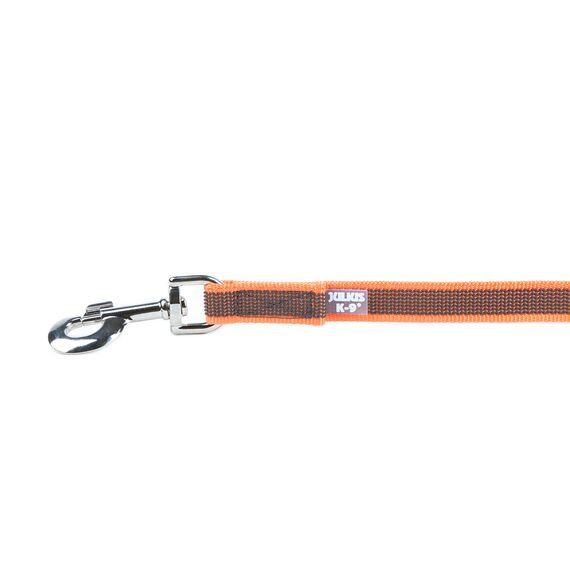 IDC Color & Gray gumierte Leine, 20 mm x 1,8 m mit Schlaufe und D-Ring, Orange-Grau