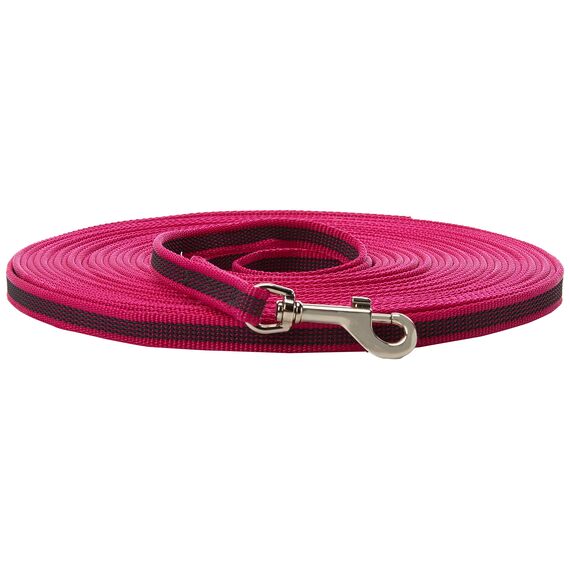 IDC Color & Gray gumierte Leine, 14 mm x 1 m mit Schlaufe, Pink-Grau