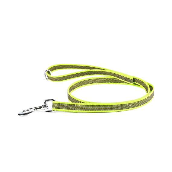 IDC Color & Gray gumierte Leine, 20 mm x 1,2 m mit Schlaufe und O-Ring, Neon-Grau