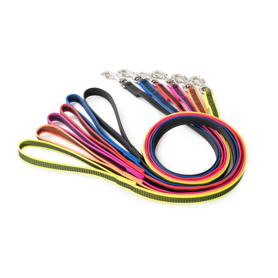 IDC Color & Gray gumierte Leine, 20 mm x 1 m mit Schlaufe, Pink-Grau