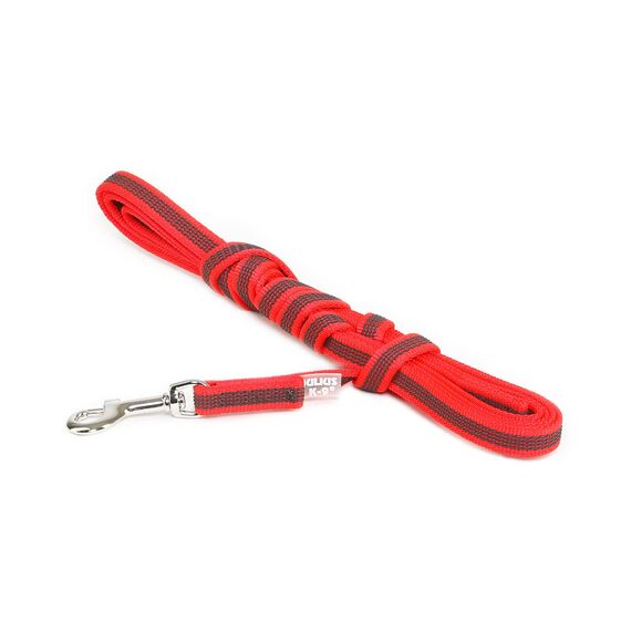 IDC Color & Gray gumierte Leine, 14 mm x 3 m mit Schlaufe, Rot-Grau