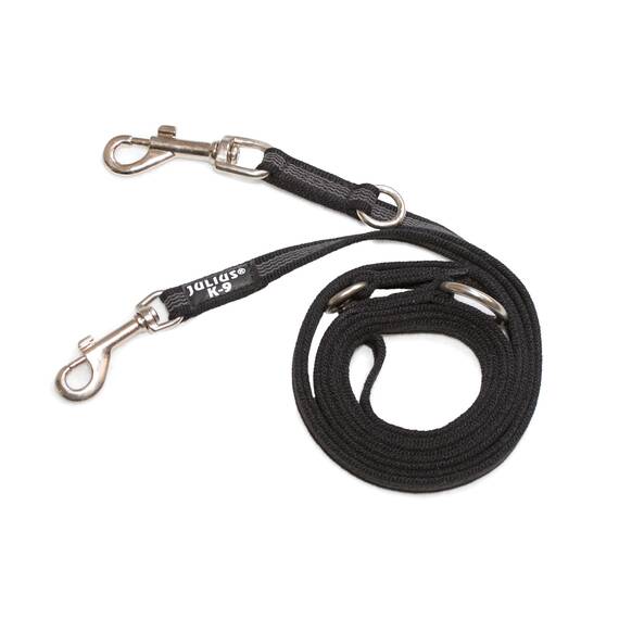IDC Color & Gray verstellbare Leine mit Doppelkarabiner, 20 mm x 2,2 m, Schwarz-Grau