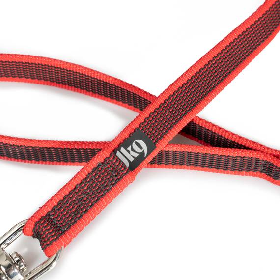IDC Color & Gray gumierte Leine, 20 mm x 1 m mit Schlaufe, Rot-Grau