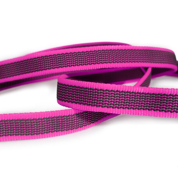 IDC Color & Gray gumierte Leine, 20 mm x 1 m mit Schlaufe, Pink-Grau
