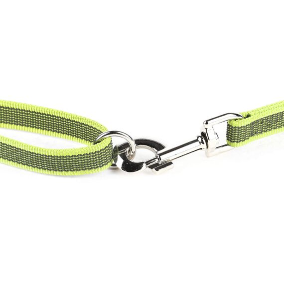 IDC Color & Gray gumierte Leine, 20 mm x 1,2 m mit Schlaufe und O-Ring, Neon-Grau