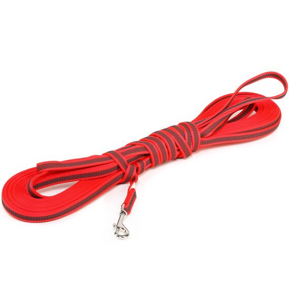 IDC Color & Gray gumierte Leine, 14 mm x 15 m mit Schlaufe, Rot-Grau