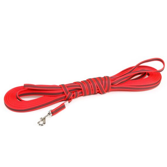 IDC Color & Gray gumierte Leine, 14 mm x 15 m mit Schlaufe, Rot-Grau