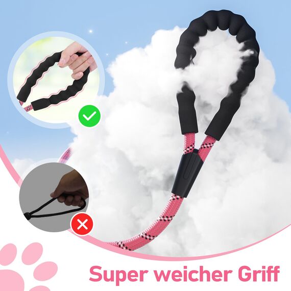 X XBEN Schleppleine für Hunde, 8M Starke Hundeleine mit Bequemen Gepolsterter Griff, Trainingsleine Laufleine für Kleine Mittlere Große Hunde, Abschließbarer Karabiner