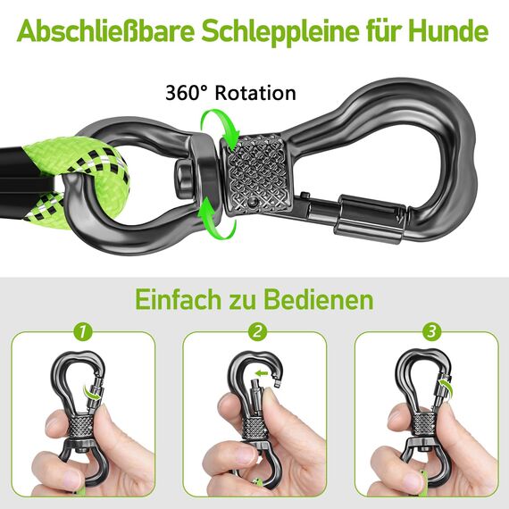X XBEN Schleppleine für Hunde,3M 5M 6M 10M 15M 20M 25M 30M Starke Hundeleine mit Bequemen Gepolsterter Griff, Trainingsleine Laufleine für Welpen Kleine Mittlere Große Hunde,Abschließbarer Karabine