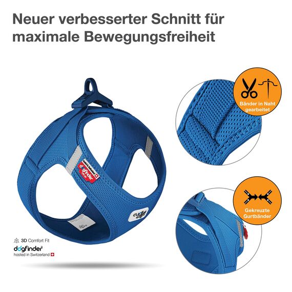 Vest Harness curli Clasp Air-Mesh Blue XL