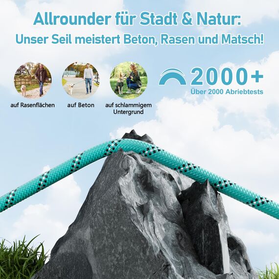X XBEN Schleppleine für Hunde 3M 5M 6M 9M 10M 15M 20M 25M 30M,Starke Hundeleine mit Abschließbarer Karabine, Trainingsleine Laufleine für Kleine Mittlere Große Hunde, Bequemen Gepolsterter Griff