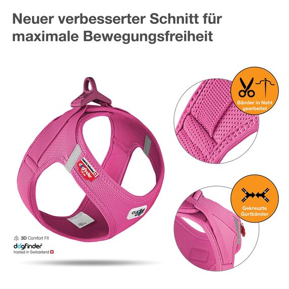 Vest Harness curli Clasp Air-Mesh Fuchsia S