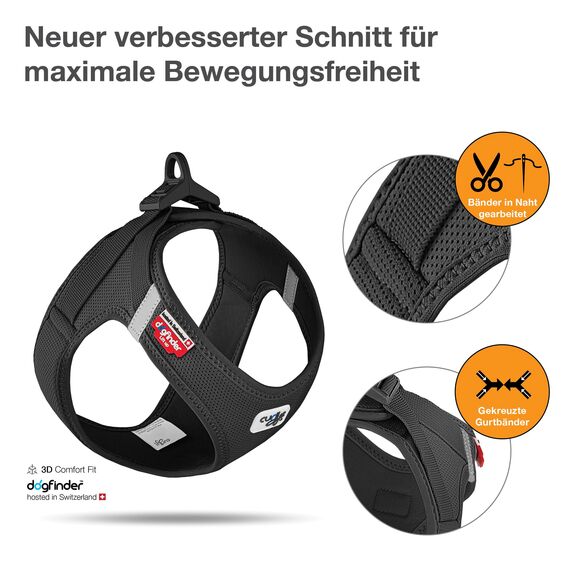 Vest Harness curli Clasp Air-Mesh Black 2XS