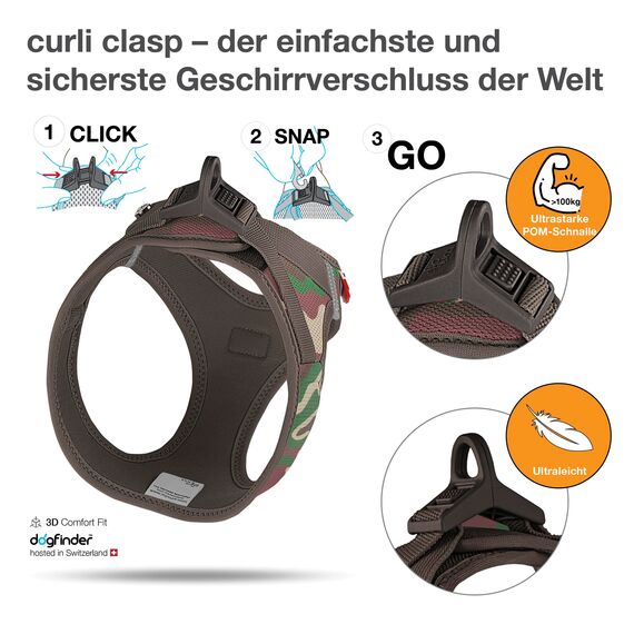 Vest Harness curli Clasp Air-Mesh Camo S