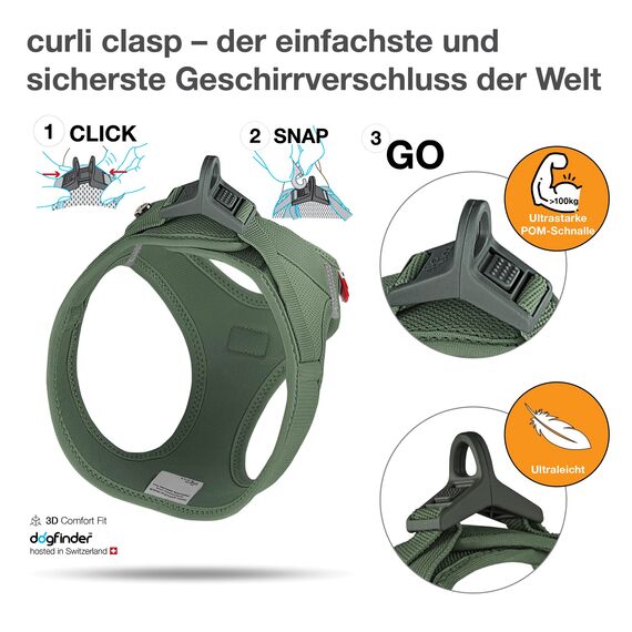 Vest Harness curli Clasp Air-Mesh Moss 2XS