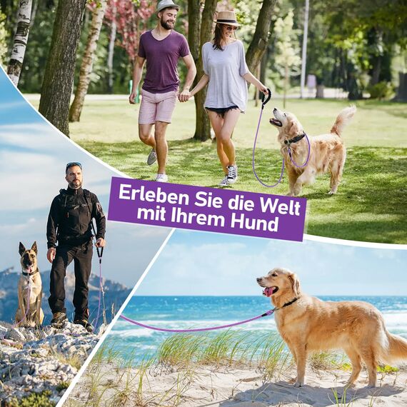 X XBEN Schleppleine für Hunde,15M Starke Hundeleine mit Bequemen Gepolsterter Griff, Trainingsleine Laufleine für Kleine Mittlere Große Hunde, Abschließbarer Karabiner