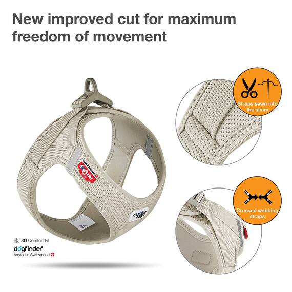 Vest Harness curli Clasp Air-Mesh Light-Tan S