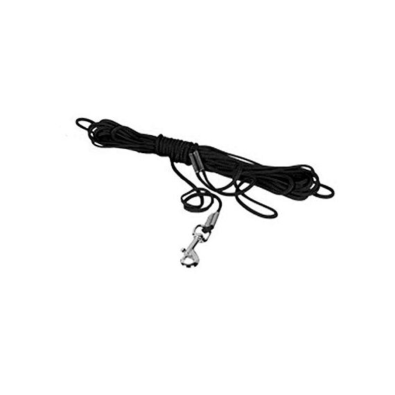 TRIXIE Schleppleine S–M, 5 m ø 5 mm in schwarz - Lange Hundeleine für Training und Outdoor - für kleine bis mittelgroße Hunde - 19751