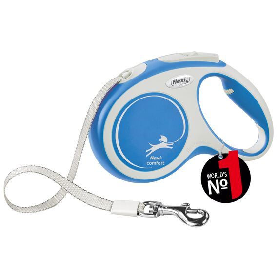 flexi® Comfort M Gurt 5 m blau, Roll-Leine für Hunde bis 25 kg